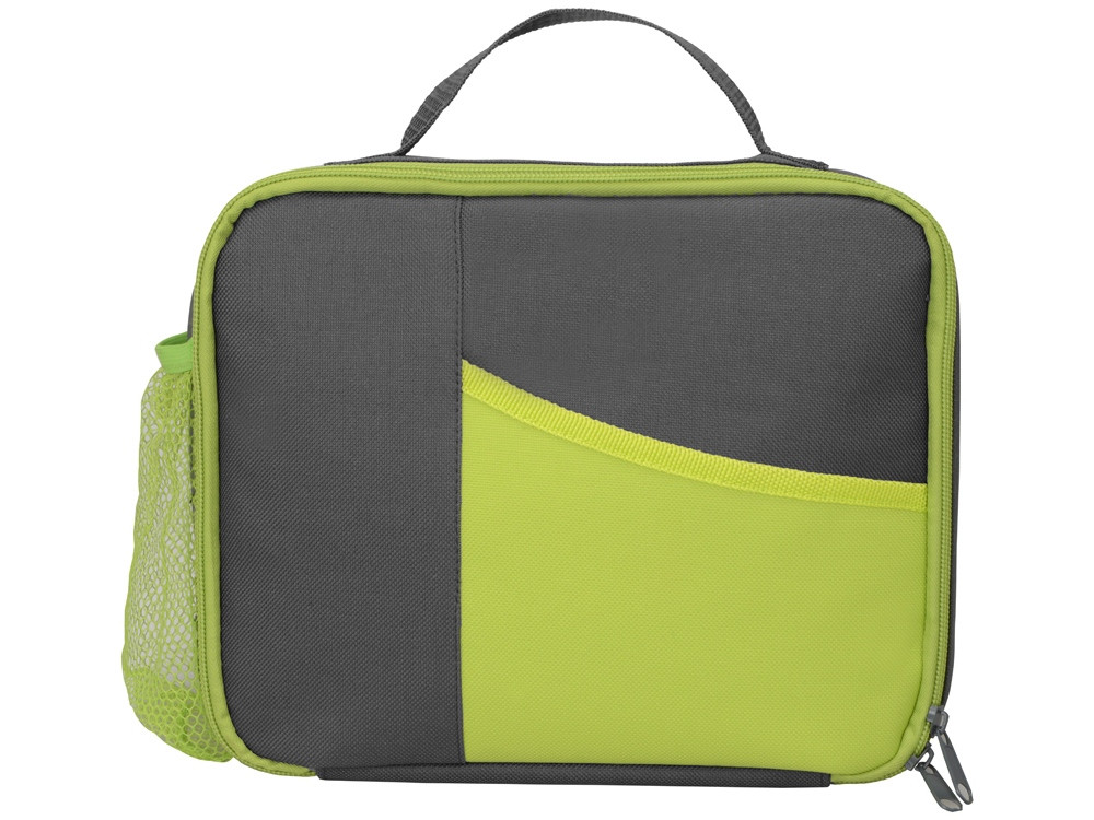 Изотермическая сумка-холодильник Breeze для ланч-бокса, серый/зел яблоко - фото 4 - id-p215145886