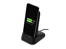 Портативное беспроводное зарядное устройство с док-станцией Uniq, 10000 mah, черный, фото 3