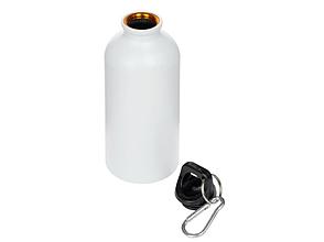 Матовая спортивная бутылка Hip S с карабином и объемом 400 мл, белый, фото 2