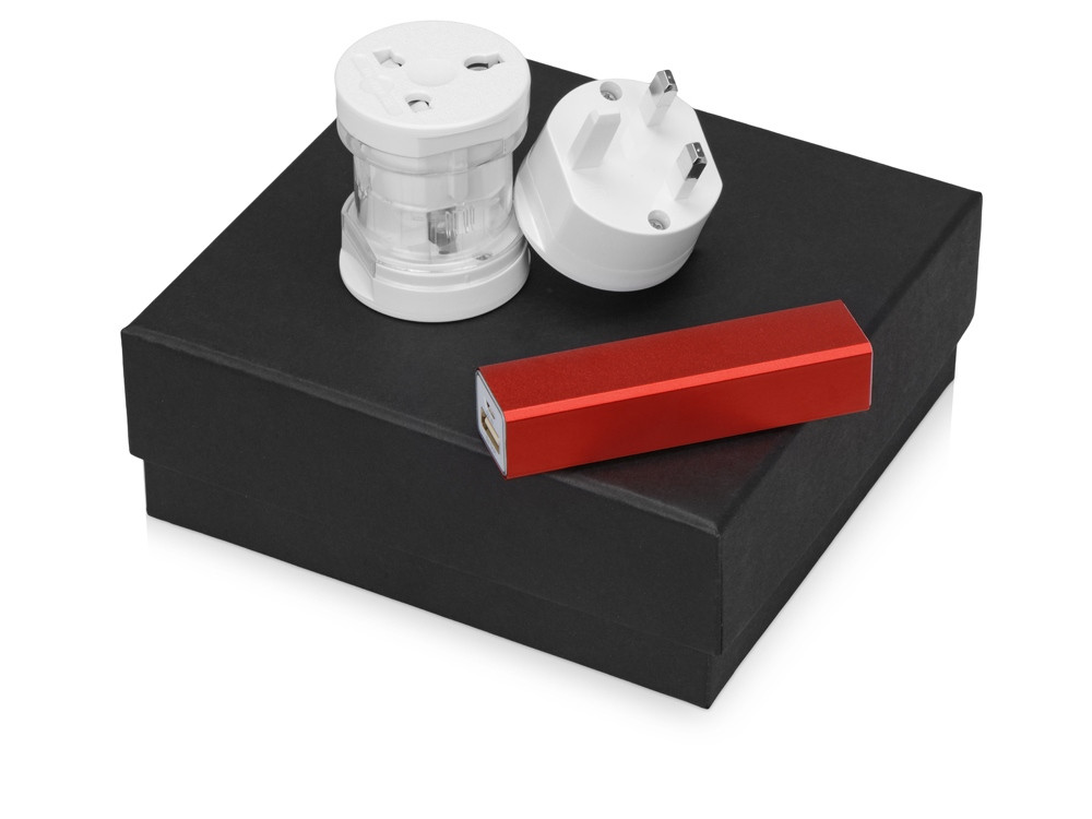 Подарочный набор Charge с адаптером и зарядным устройством, красный - фото 1 - id-p215146908