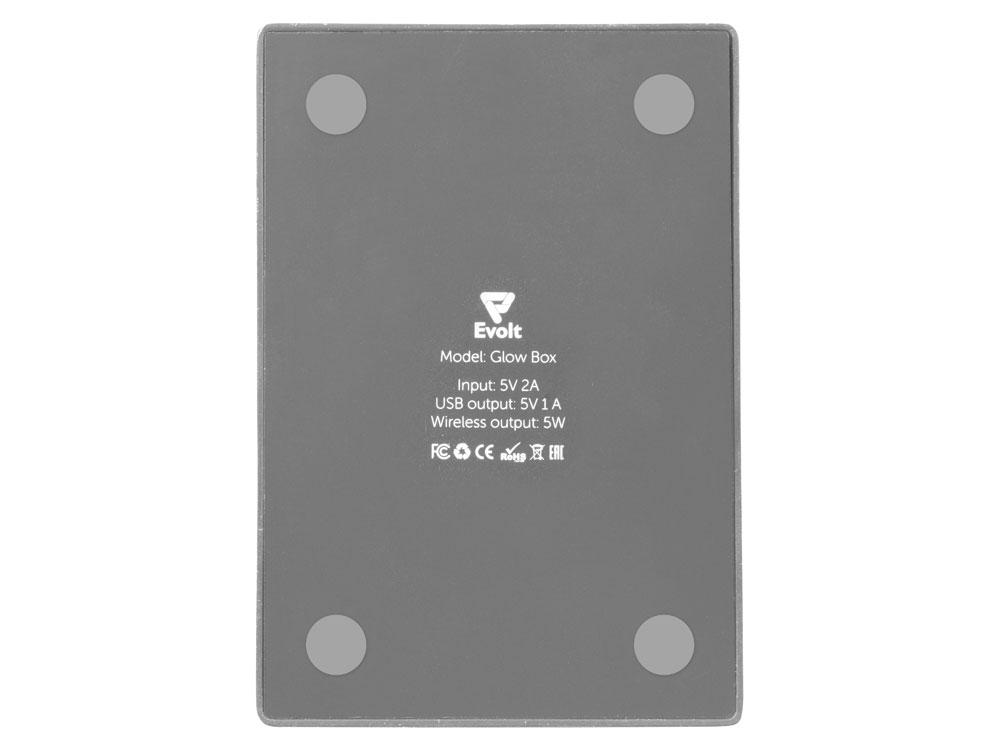 Беспроводная зарядка-подставка с подсветкой Glow box, серый - фото 9 - id-p215147896