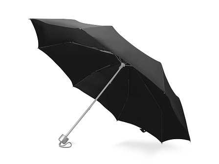 Зонт складной Tempe, механический, 3 сложения, с чехлом, черный, фото 2