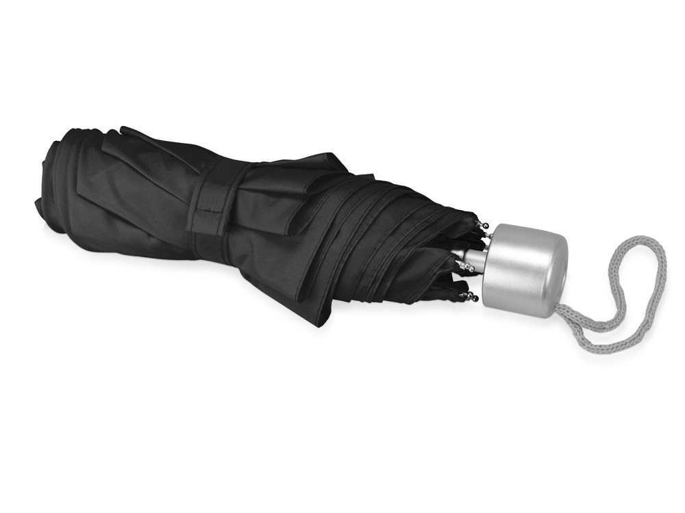 Зонт складной Tempe, механический, 3 сложения, с чехлом, черный - фото 4 - id-p215146936