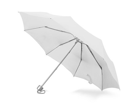 Зонт складной Tempe, механический, 3 сложения, с чехлом, белый, фото 2