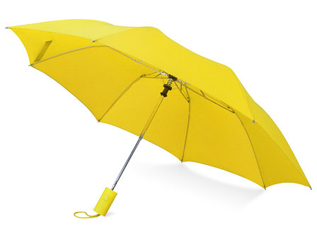 Зонт складной Tulsa, полуавтоматический, 2 сложения, с чехлом, желтый, фото 2
