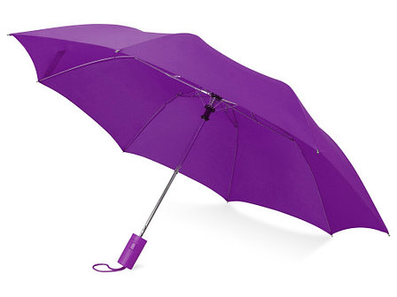 Зонт складной Tulsa, полуавтоматический, 2 сложения, с чехлом, фиолетовый, фото 2