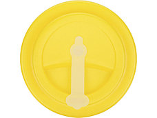 Пластиковый стакан Take away с двойными стенками и крышкой с силиконовым клапаном, 350 мл, белый/желтый, фото 3
