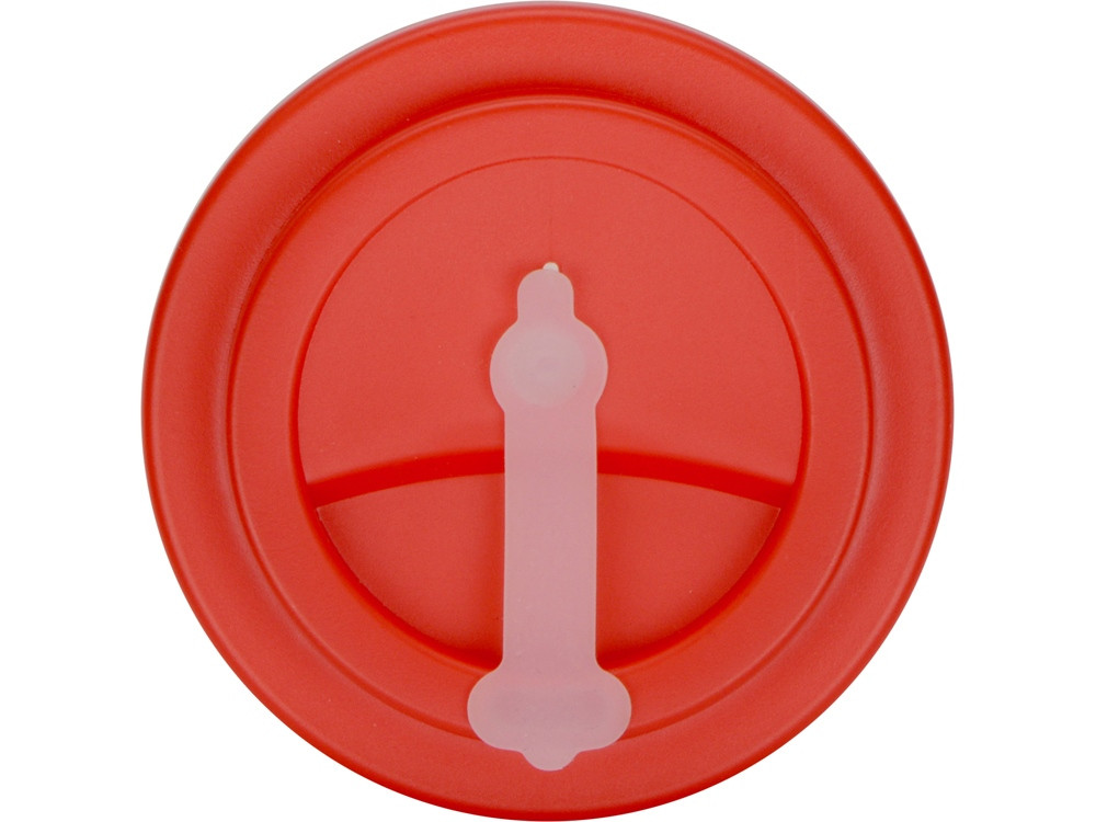 Пластиковый стакан Take away с двойными стенками и крышкой с силиконовым клапаном, 350 мл, белый/красный - фото 5 - id-p215148925