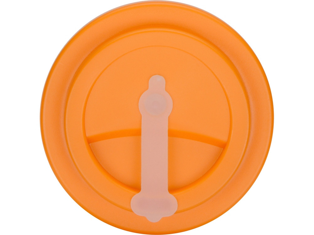 Пластиковый стакан Take away с двойными стенками и крышкой с силиконовым клапаном, 350 мл, белый/оранжевый - фото 5 - id-p215148926