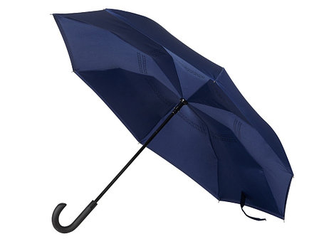 Зонт-трость наоборот Inversa, полуавтомат, темно-синий, фото 2