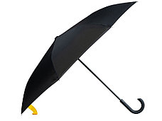 Зонт-трость наоборот Inversa, полуавтомат, черный/желтый, фото 3