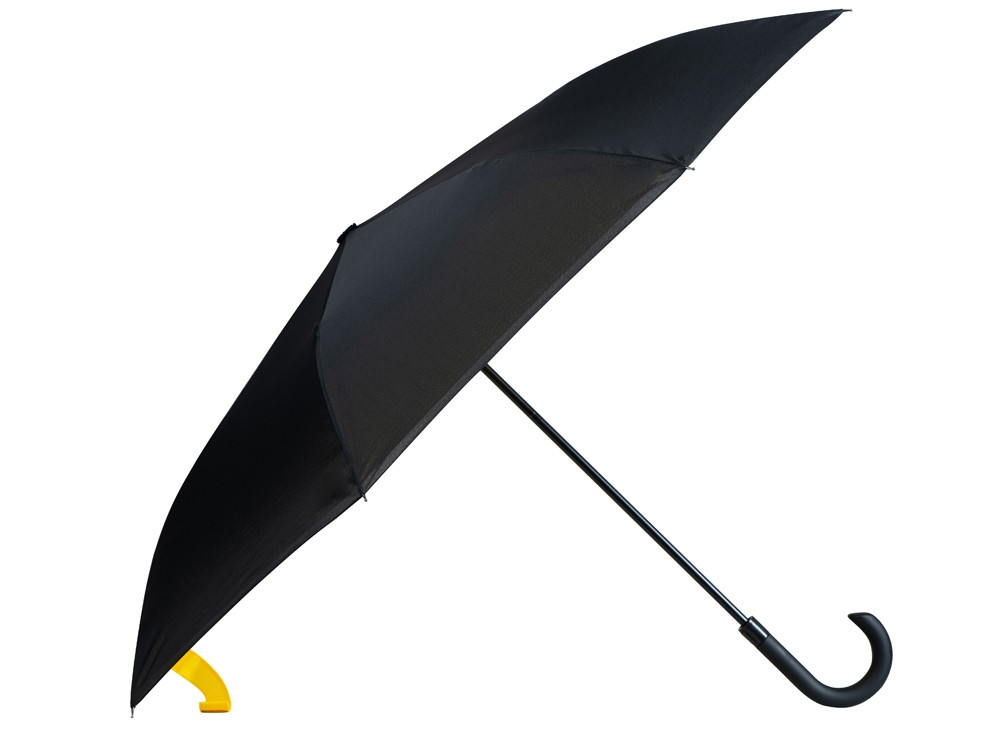 Зонт-трость наоборот Inversa, полуавтомат, черный/желтый - фото 3 - id-p215147010