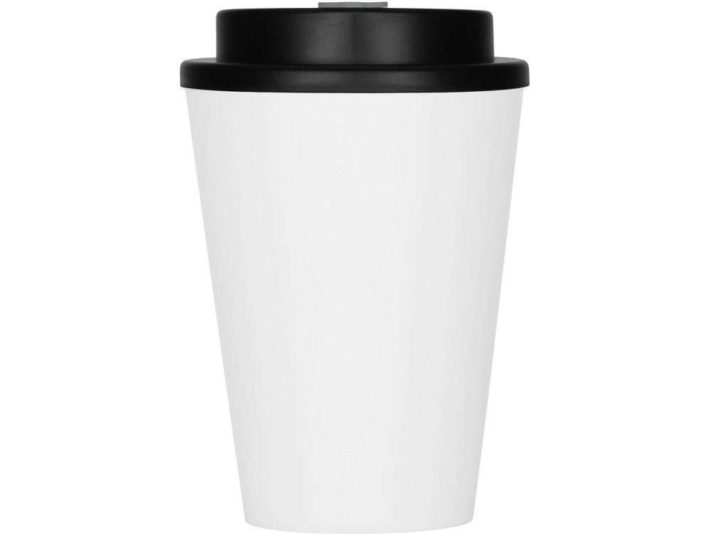 Пластиковый стакан Take away с двойными стенками и крышкой с силиконовым клапаном, 350 мл, белый/черный - фото 4 - id-p215148932