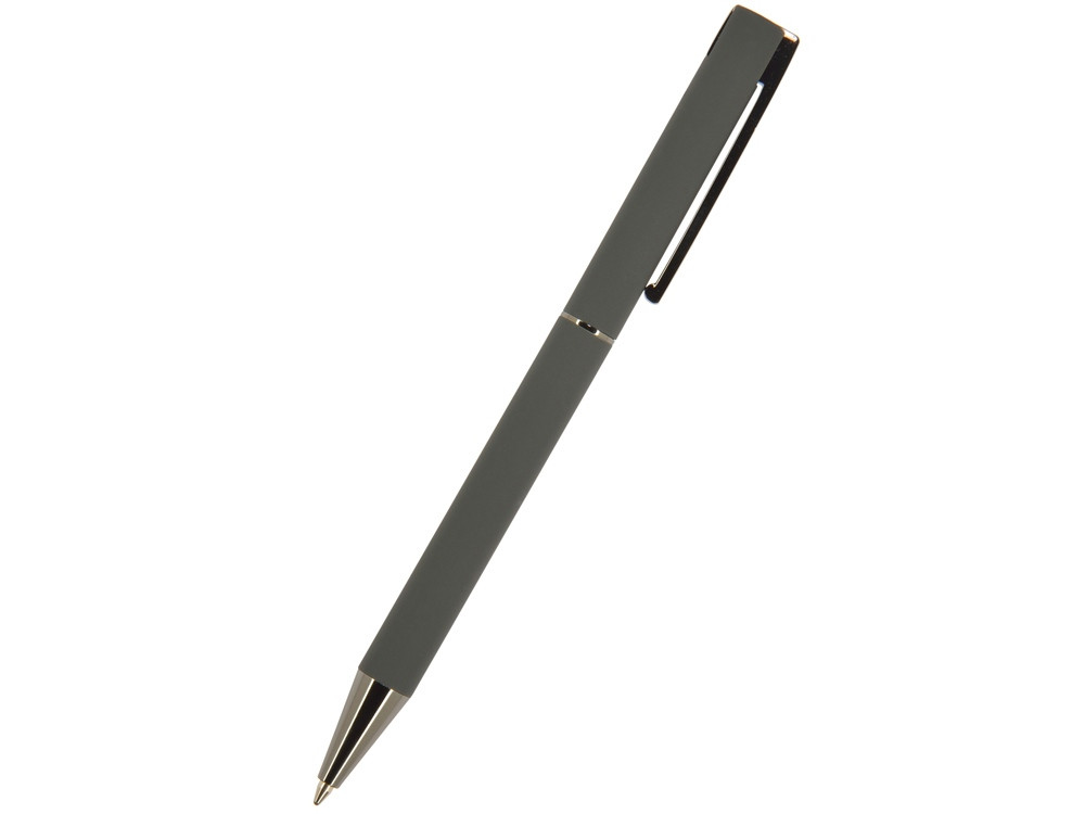 Ручка Bergamo шариковая автоматическая, серый металлический корпус, 1.0 мм, синяя - фото 1 - id-p215147992