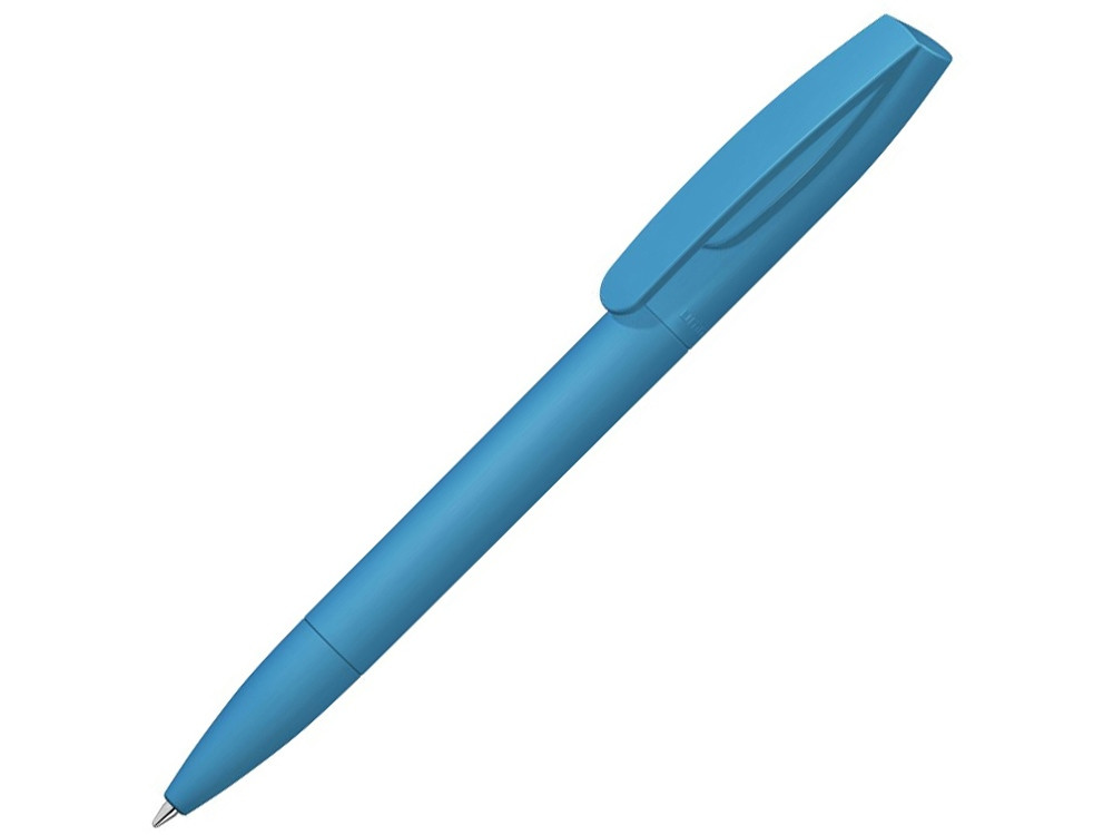 Шариковая ручка Coral Gum с прорезиненным soft-touch корпусом и клипом., голубой - фото 1 - id-p215148938