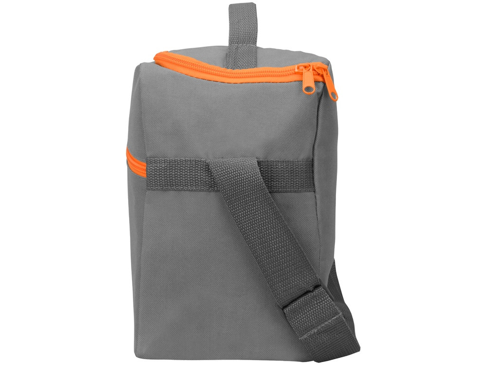 Изотермическая сумка-холодильник Classic c контрастной молнией, серый/оранжевый - фото 5 - id-p215147023