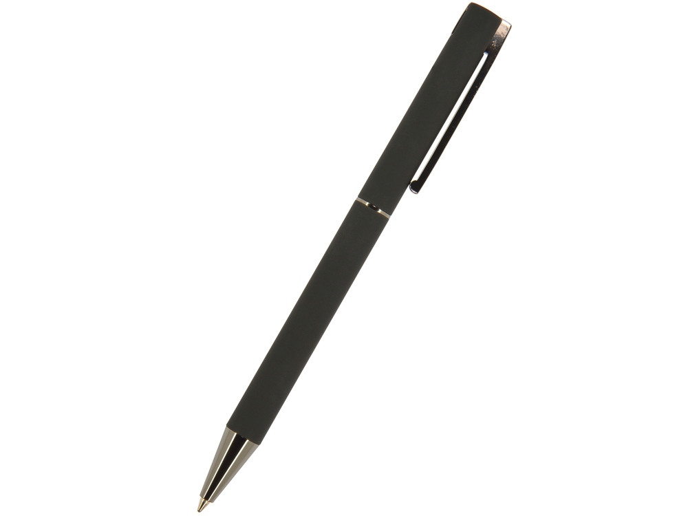 Ручка Bergamo шариковая автоматическая, черный металлический корпус, 1.0 мм, синяя - фото 1 - id-p215147994