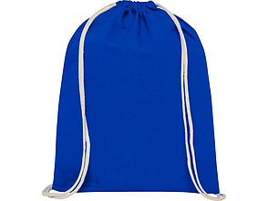 Рюкзак со шнурком Tenes из хлопка плотностью 140 г/м2, синий, фото 2