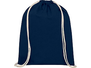 Рюкзак со шнурком Tenes из хлопка плотностью 140 г/м2, темно-синий, фото 2