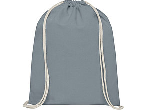Рюкзак со шнурком Tenes из хлопка плотностью 140 г/м2, серый, фото 2