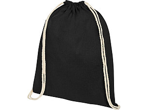 Рюкзак со шнурком Tenes из хлопка плотностью 140 г/м2, черный, фото 2