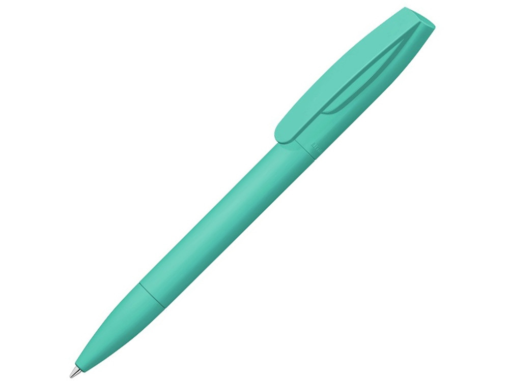 Шариковая ручка Coral Gum с прорезиненным soft-touch корпусом и клипом., бирюзовый - фото 1 - id-p215148948