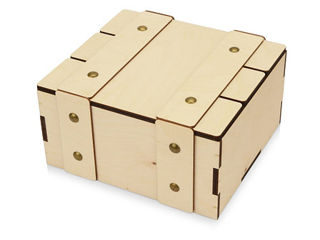 Деревянная подарочная коробка с крышкой Ларчик на бечевке, фото 2