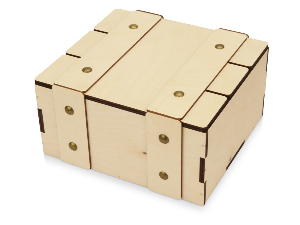 Деревянная подарочная коробка с крышкой Ларчик на бечевке - фото 1 - id-p215148983