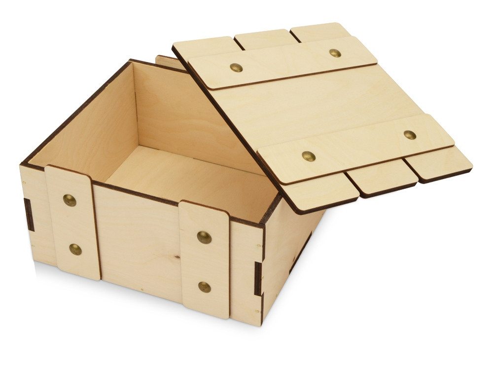 Деревянная подарочная коробка с крышкой Ларчик на бечевке - фото 2 - id-p215148983