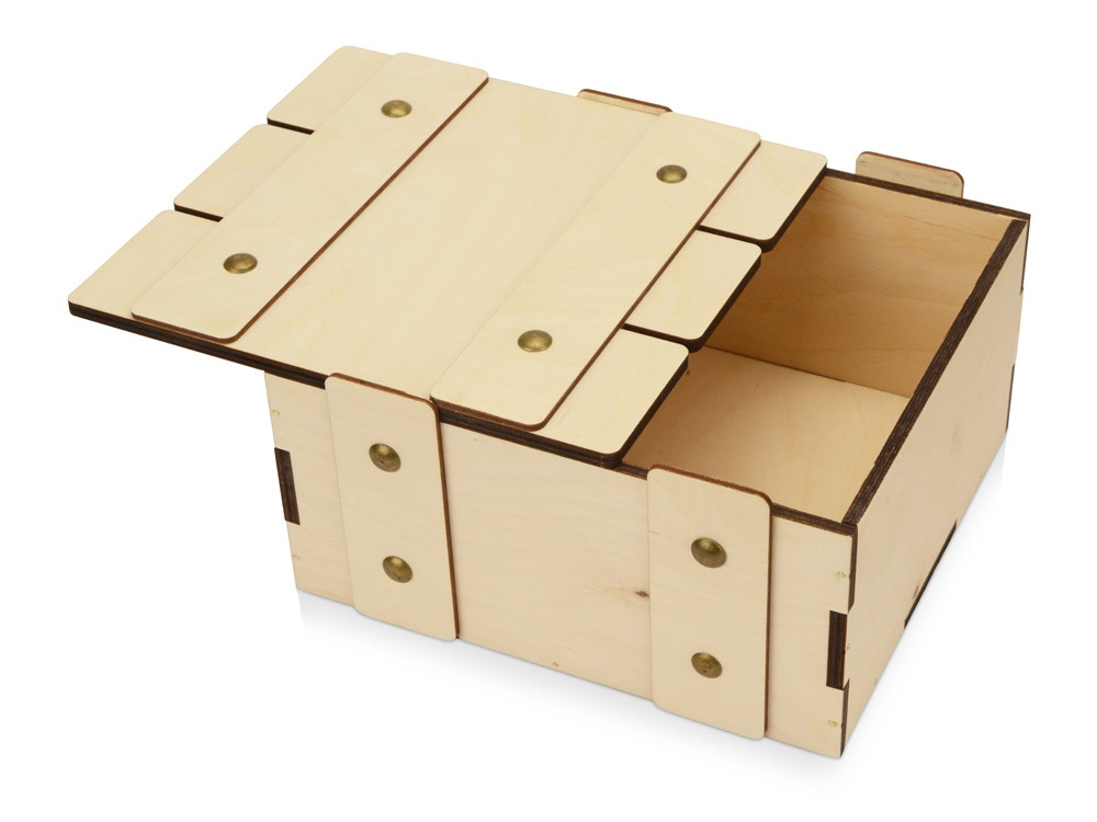 Деревянная подарочная коробка с крышкой Ларчик на бечевке - фото 3 - id-p215148983