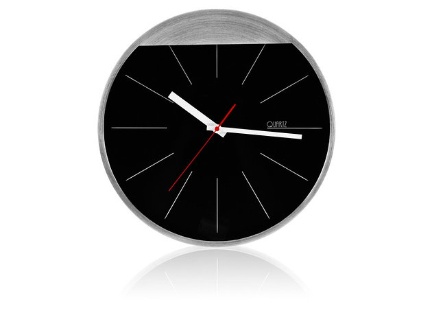 Часы настенные Де-Мойн, черный/серебристый (Р), фото 2