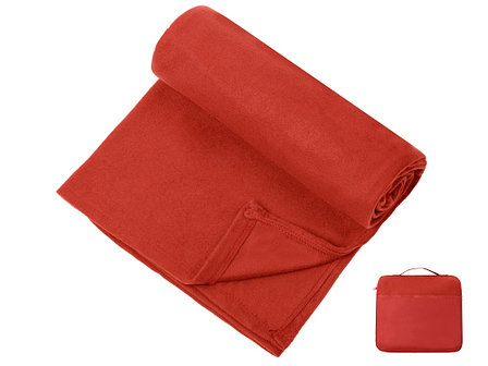 Плед для путешествий Flight в чехле с ручкой и карманом, красный, фото 2