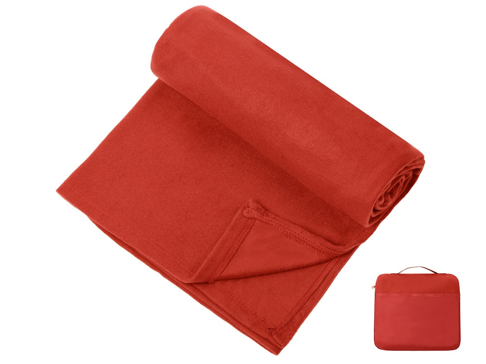 Плед для путешествий Flight в чехле с ручкой и карманом, красный - фото 1 - id-p215149986