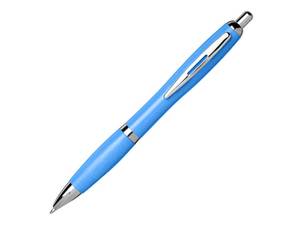 Шариковая ручка Nash из пшеничной соломы с хромированным наконечником, cиний - фото 1 - id-p215148074