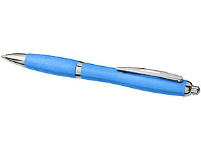 Шариковая ручка Nash из пшеничной соломы с хромированным наконечником, cиний, фото 2
