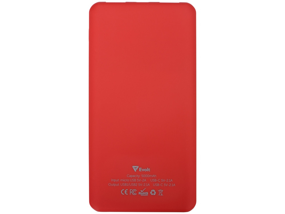 Портативное зарядное устройство Reserve с USB Type-C, 5000 mAh, красный - фото 3 - id-p215147114