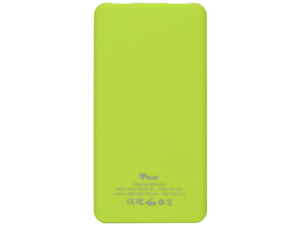 Портативное зарядное устройство Reserve с USB Type-C, 5000 mAh, зеленое яблоко - фото 3 - id-p215147116