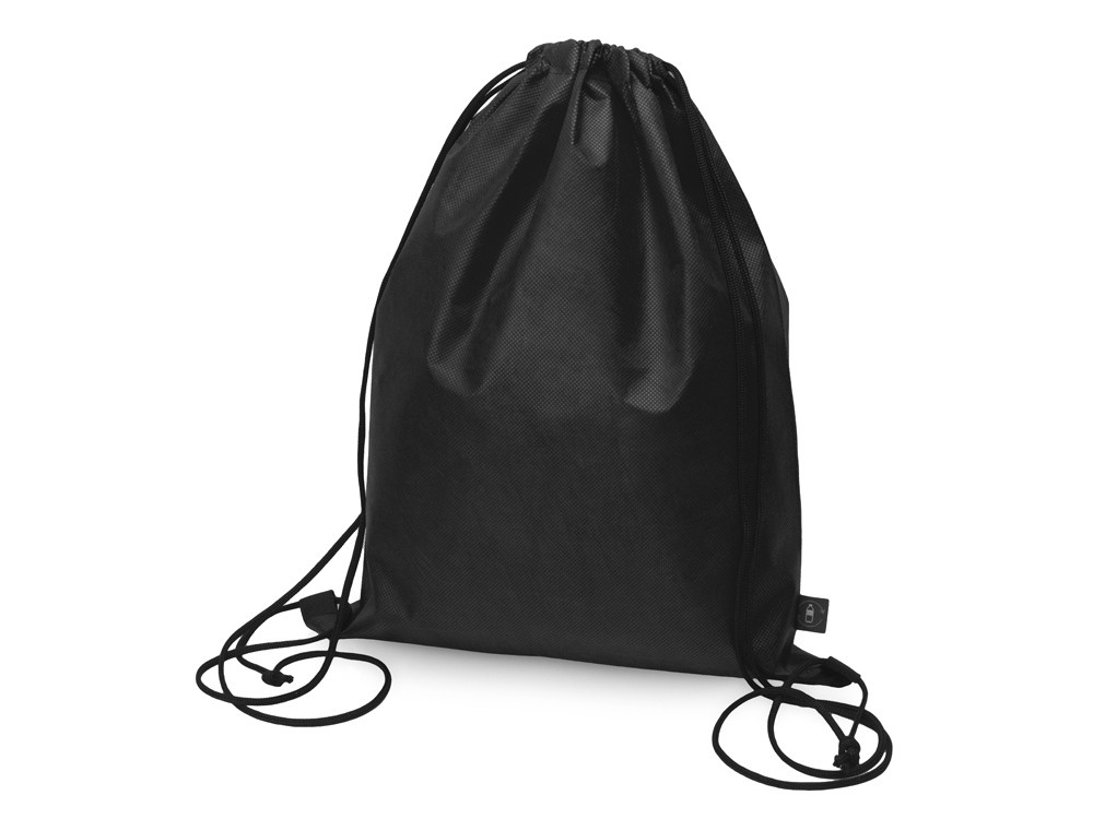 Рюкзак-мешок Reviver из нетканого переработанного материала RPET, черный - фото 1 - id-p215150016