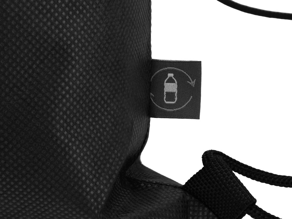 Рюкзак-мешок Reviver из нетканого переработанного материала RPET, черный - фото 3 - id-p215150016
