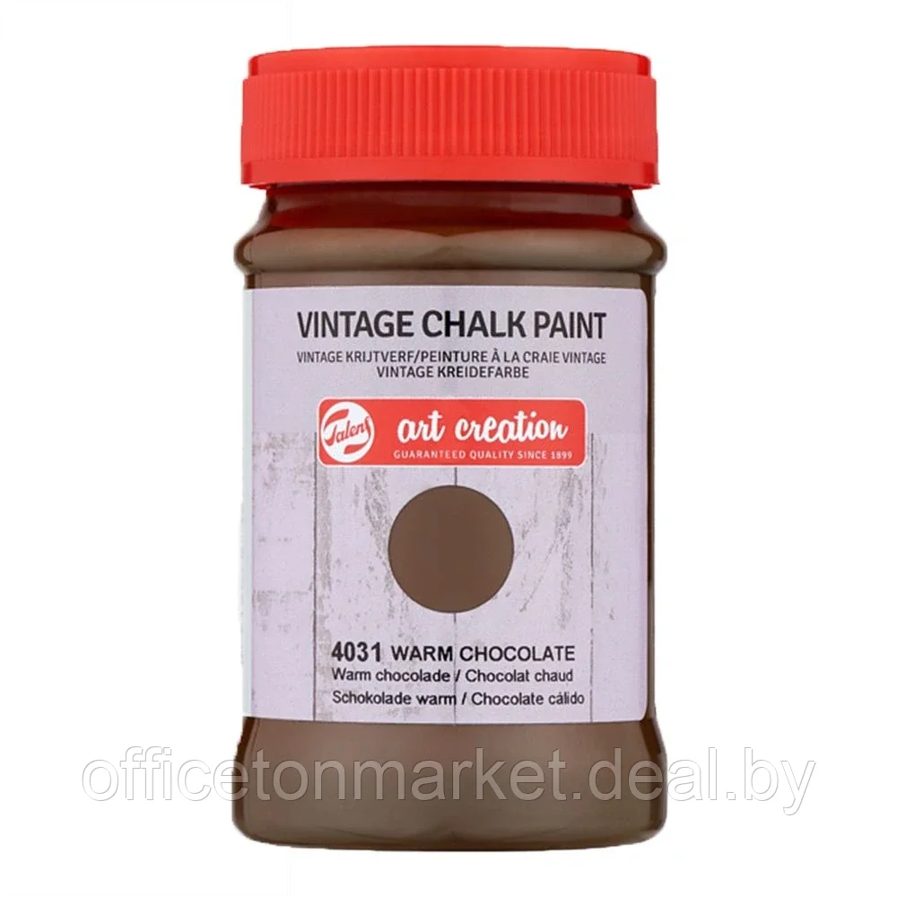 Краска декоративная "VINTAGE CHALK PAINT", 100 мл, 4031 теплый шоколад - фото 1 - id-p137129344