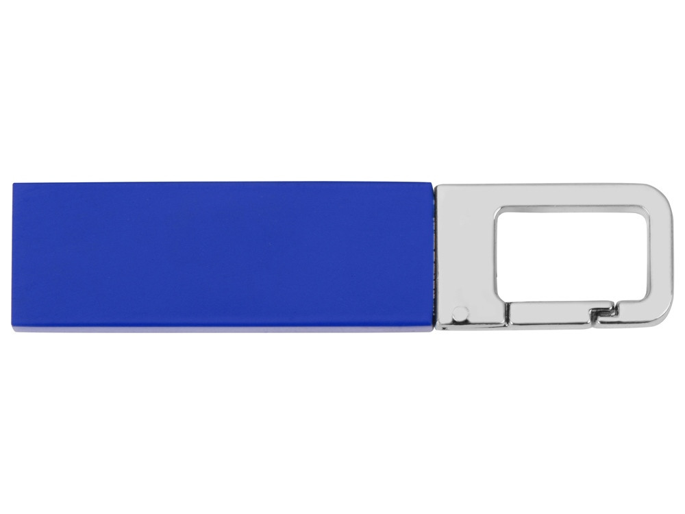 Флеш-карта USB 2.0 16 Gb с карабином Hook, синий/серебристый - фото 2 - id-p215147125