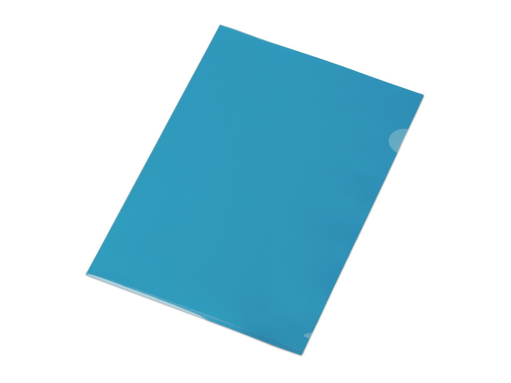 Папка-уголок прозрачный формата А4 0,18 мм, синий глянцевый - фото 1 - id-p215149058