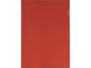 Папка-уголок прозрачный формата А4  0,18 мм, красный глянцевый, фото 2
