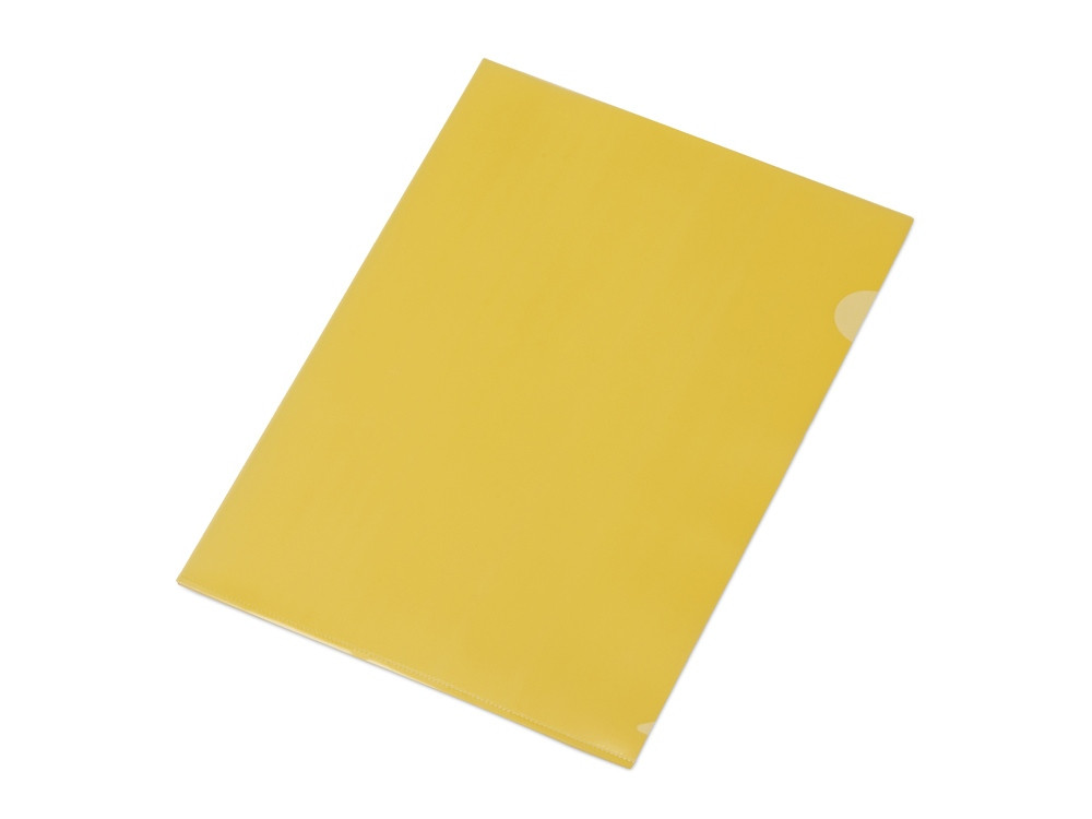 Папка-уголок прозрачный формата А4 0,18 мм, желтый глянцевый - фото 1 - id-p215149061