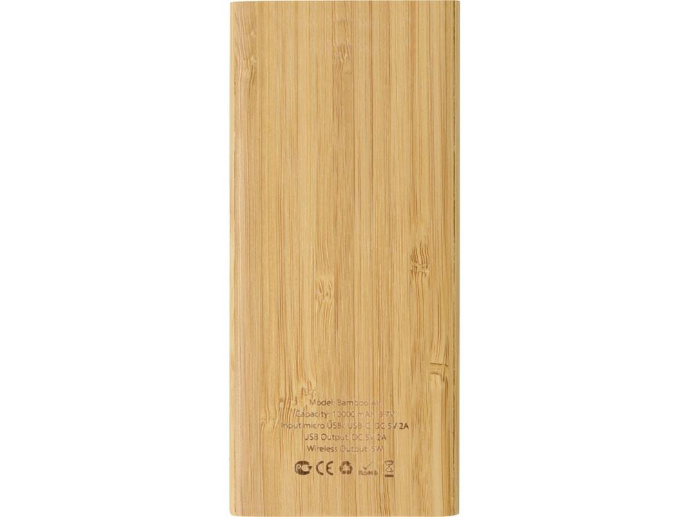 Внешний беспроводной аккумулятор из бамбука Bamboo Air, 10000 mAh - фото 5 - id-p215149069