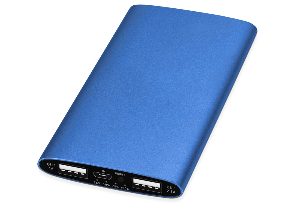 Портативное зарядное устройство Мун с 2-мя USB-портами, 4400 mAh, синий - фото 1 - id-p215146185