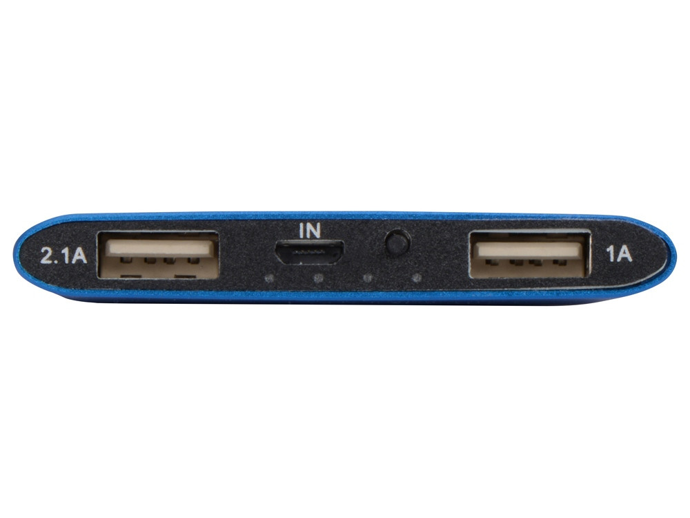 Портативное зарядное устройство Мун с 2-мя USB-портами, 4400 mAh, синий - фото 5 - id-p215146185