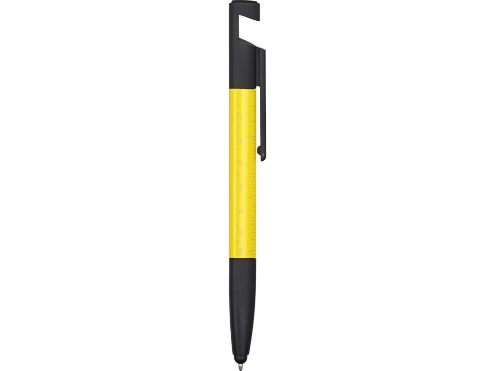Ручка-стилус пластиковая шариковая многофункциональная (6 функций) Multy, желтый - фото 3 - id-p215152071