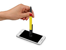 Ручка-стилус пластиковая шариковая многофункциональная (6 функций) Multy, желтый, фото 3