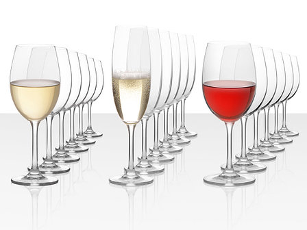 Подарочный набор бокалов для красного, белого и игристого вина Celebration, 18шт, фото 2